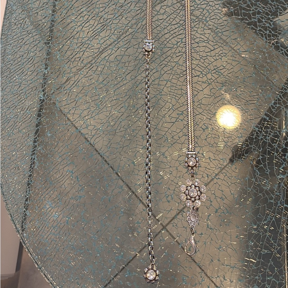 Adjustable silver and rhinestone belt